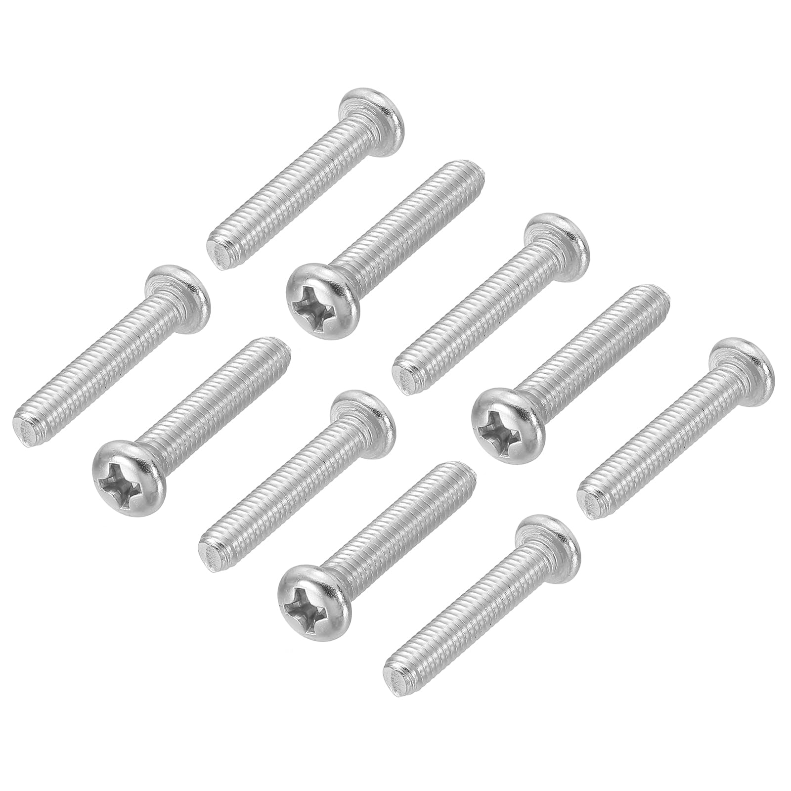 PATIKIL Phillips Pan Head Screws, 60 Pack M4-0.7 x 18mm 304 Stainless Steel 18-8 Full Thread, Pan Head Machine Phillips Drive Screw — image 1