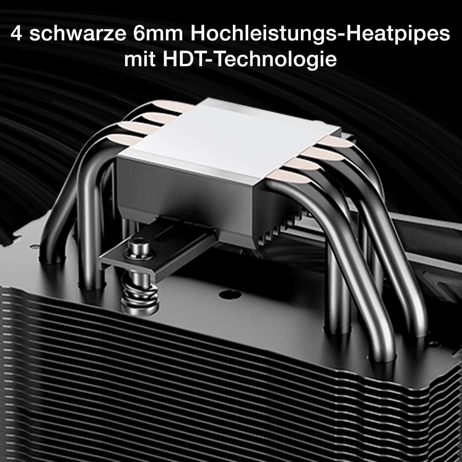 be quiet! Pure Rock 3 Black Luftkühler, sehr hohe Kühlleistung, 4 Hochleistungs-Heatpipes mit HDT-Technologie, optimierter Pure Wings 3 120mm PWM- Lüfter, vorinstallierte Montagebrücke 3
