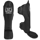 Top King New Pro Leather Shin Guards for Muay Thai