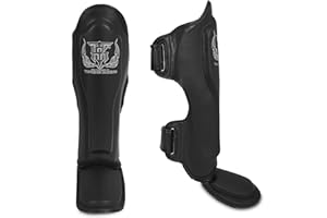 Top King New Pro Leather Shin Guards for Muay Thai