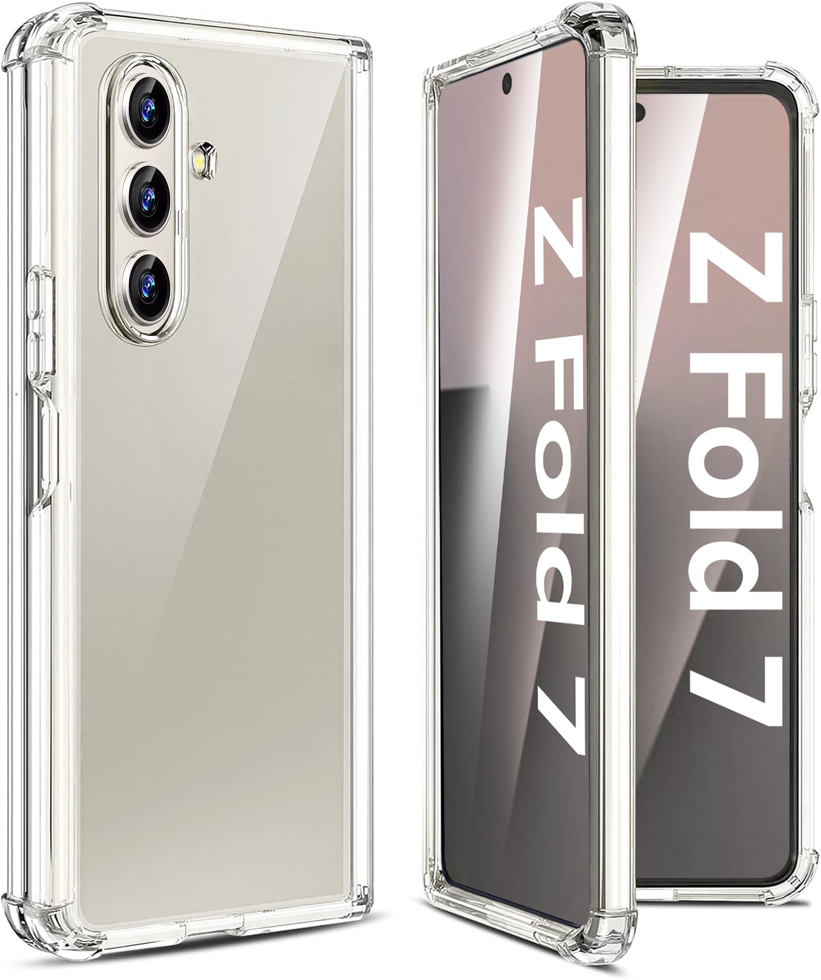 Photo 1 of Z Fold 7 Clear Case for Samsung Galaxy Z Fold7 5G Case Slim Silicone Cases, Transparent, Hinge, Protect Corners Scratch-Resistant Shockproof Protective Cover, Fit Perfectly for Samsung Z Fold 7 5G