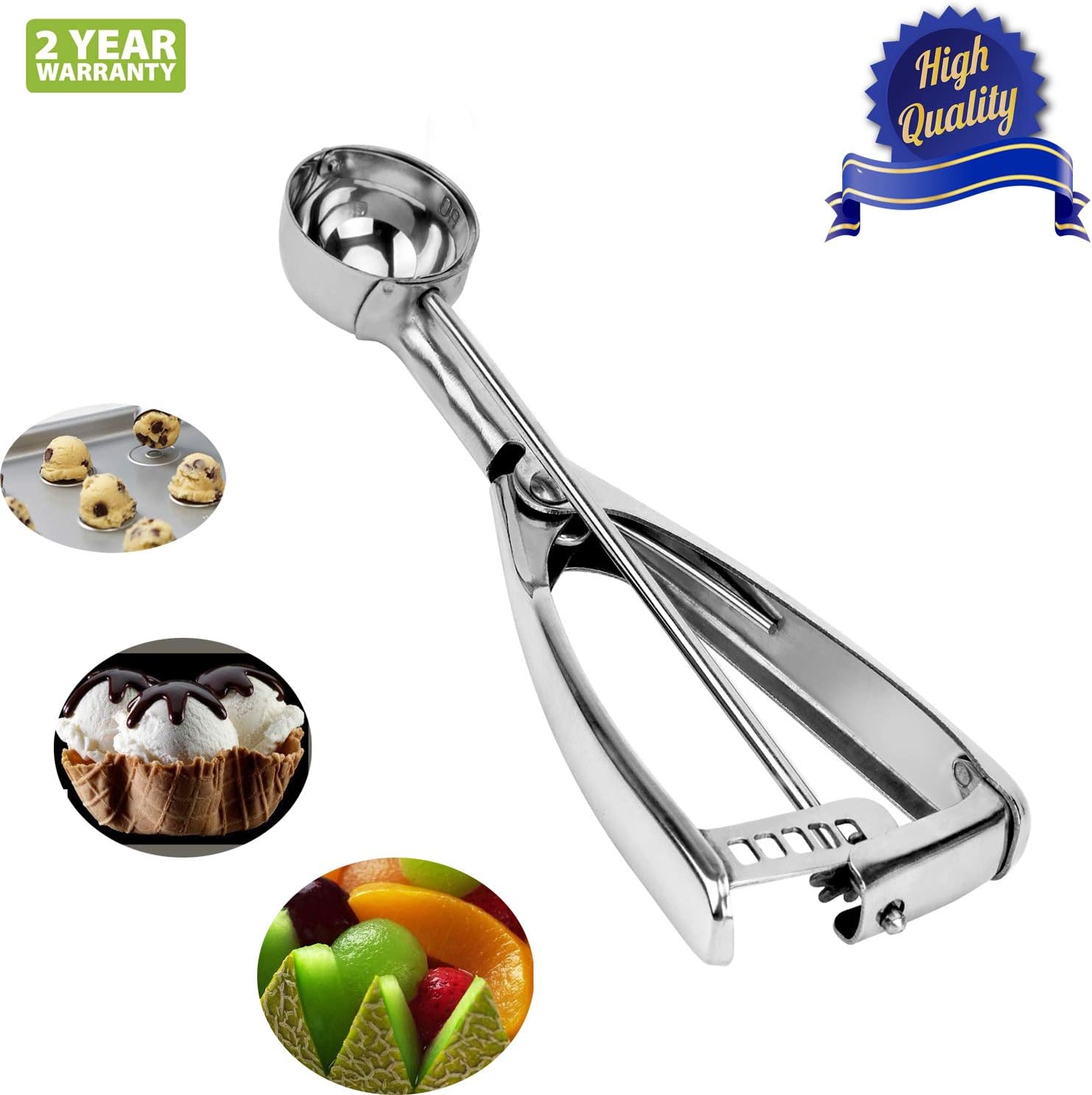FanHomcy 18/8 Stainless Steel Cookie Scoop for Baking, Small Size Durable Cookie Dough Scooper - 1 Tablespoon
