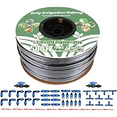 500FT 5/8" Drip Tape Irrigation Kit, 16 Mil Heavy Duty with 6" Emitter Spacing, Silver Reflective Drip Tape Helps Prevent Pecking &amp; Biting Damage, Heat-Safe for Seedlings, Reinforced PE Material