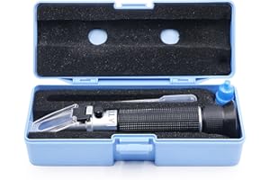 WANBEIOORAY Portable Hand Held Salinity Meter Saltwater for Seawater Refractometer ATC Tester Hydrometer Kit Automatic with Seawater Marine Fishkeeping Aquarium Fresh Fish Tank Water Testing Swimming Pool