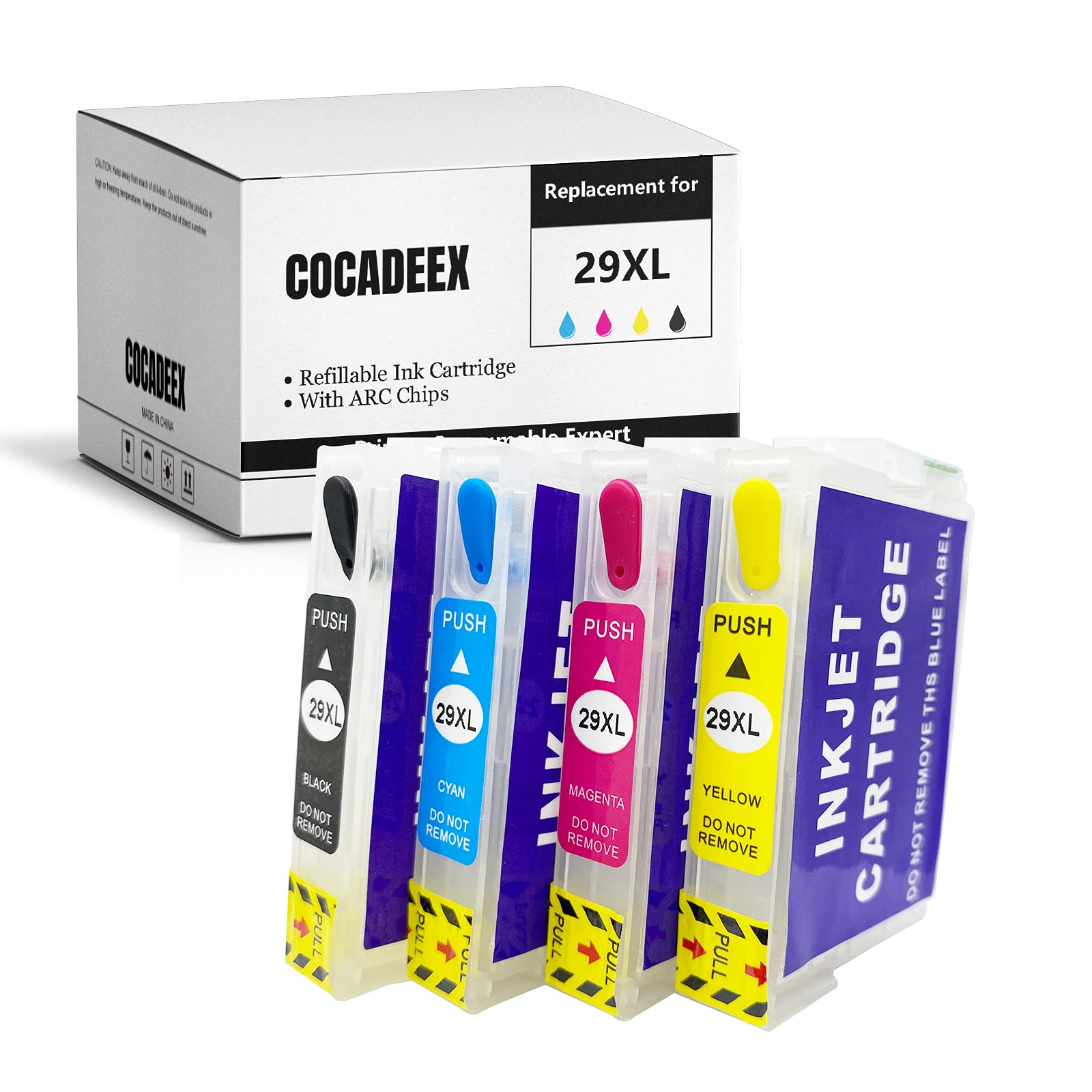 COCADEEX Empty Refillable Ink Cartridge Replacement for 29XL Ink,for XP-235 XP-245 XP-247 XP-255 XP-332 XP-335 XP-342 XP-345 XP-355 XP-352 XP-430 XP-432 XP-435 XP-442 XP-445 XP-452 XP-455 Printer