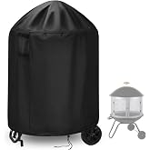 POMER Fire Pit Cover,28inch Round Fire Pit Cover Universal-28"x46"H | Waterproof,Windproof,Dustproof,UV Resistant,Weatherproof,Durable,High-density Polyester Fabric,Perfect Size,Easy to use