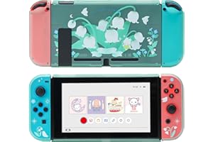 GeekShare Protective Case Compatible with Nintendo Switch, Lily of the Valley, Polycarbonate, Kawaii Switch Slim Cover Case Hard PC Protective Shell for Standard Switch