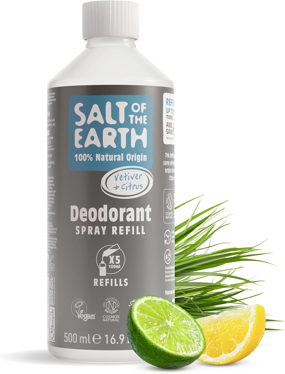 Salt Of The Earth Vetiver & Citrus Natural Deodorant Refill 500ml UK