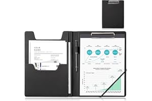 ProCase Clipboard Folder Portfolio, Leather Business Padfolio Organizer Letter Size Professional Folder Binder for Interview 