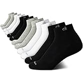 Calvin Klein Womens Quarter Socks - 12 Pack Breathable Cushioned Athletic Ankle Socks for Women for Running and Workout