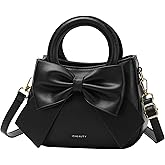 Small Purses for Women Crossbody Bag, Vegan Leather Crossbody Purses and Handbags with Top Carry Handle and Cute Bow Knot