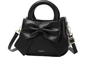 CHERUTY Small Purses for Women Crossbody Bag, Vegan Leather Crossbody Purses and Handbags with Top Carry Handle and Cute Bow Knot