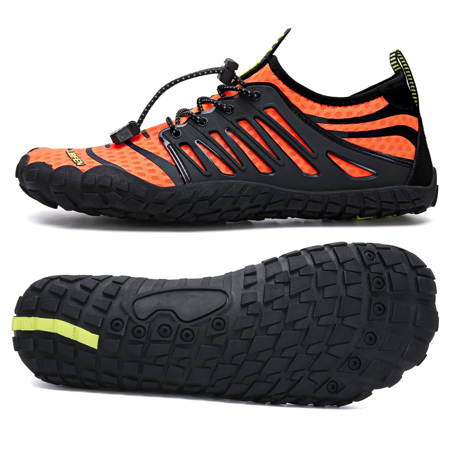Photo 1 of UBFEN Water Shoes Aqua Swim Shoes Mens Womens Beach Sports Quick Dry Barefoot for Boating Fishing Diving Surfing Orange Color Size US 10 Women 8.5 Men