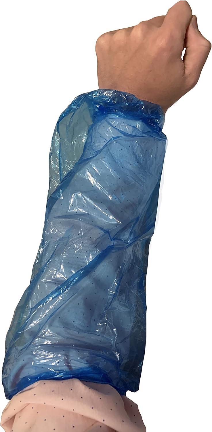 ProCES Arm/Sleeves Covers - Pack of 100 - Polyethylene - Blue - Painting, Repair,- 18": Clothing