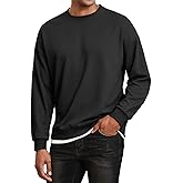 Thkzn Men's Crewneck Sweatshirts Oversized Waffle Knit Texture Patchwork Long Sleeve Casual Lightweight Pullover Shirt