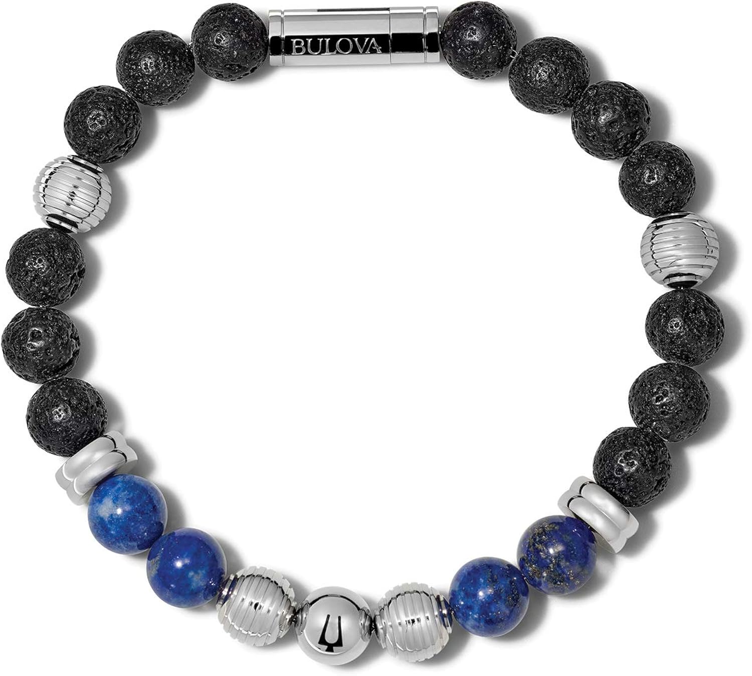 Bulova Mens Classic Beaded Bracelet: Jewelry