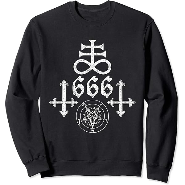 Amazon.com: Satanic Symbols Leviathan Cross Satan 666 Pullover