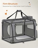 Feandrea Foldable Pet Carrier Bag Large Dog Travel Crate Grey PDC70GY view 6