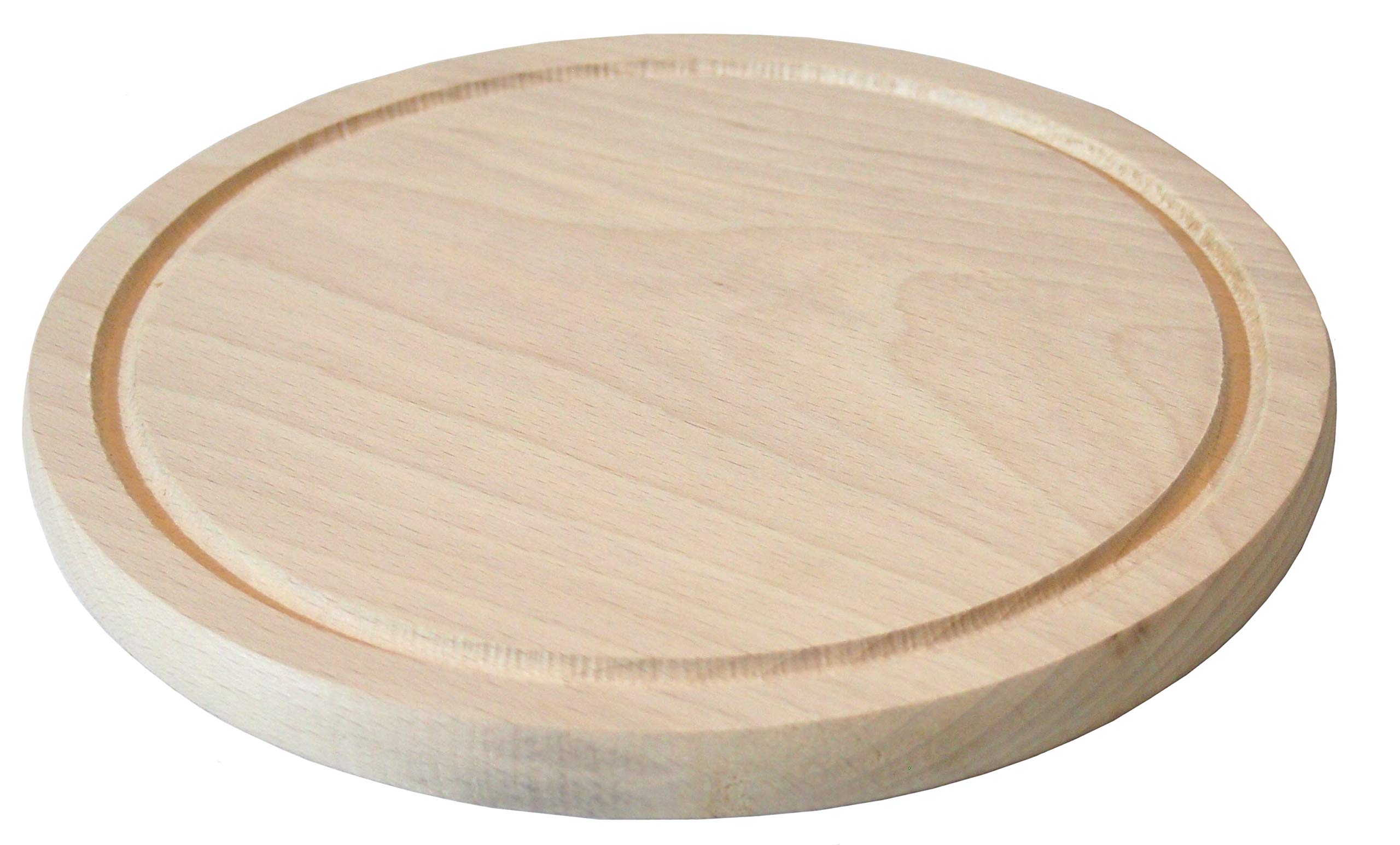 EFO Round Chopping Board ⌀20cm | Natural Wooden Plate for Gentle Cutting and Knife Protection | Circular Serving Board for Stylish Food Presentation | Wooden Bread Tray for Kitchen | Beechwood