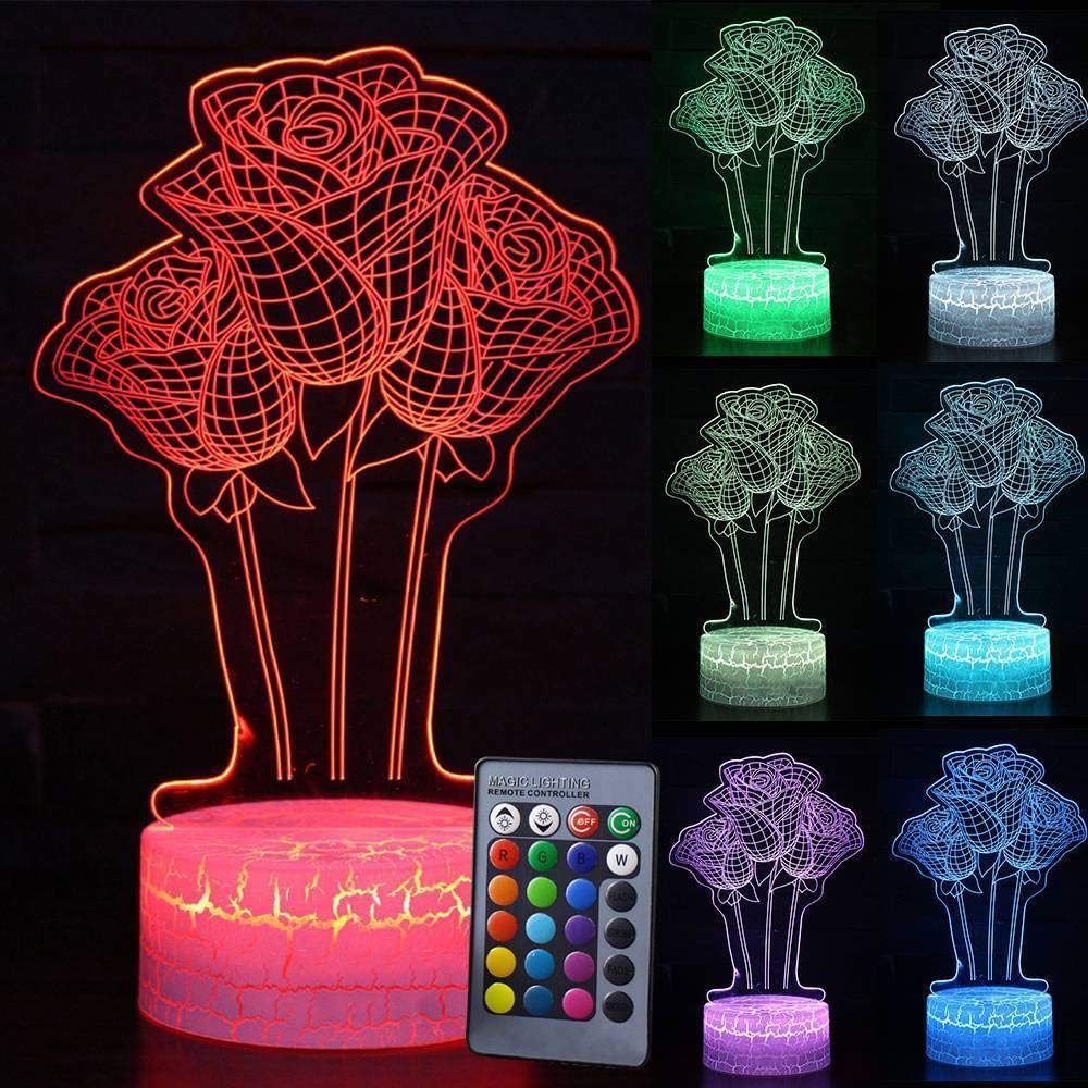 3D Visual Illusion Lamp,LED Desk Table Lamp 7 Color Touch Lamp Home Bedroom Office Decor for Kids Birthday Christmas Gift. (TYP1)