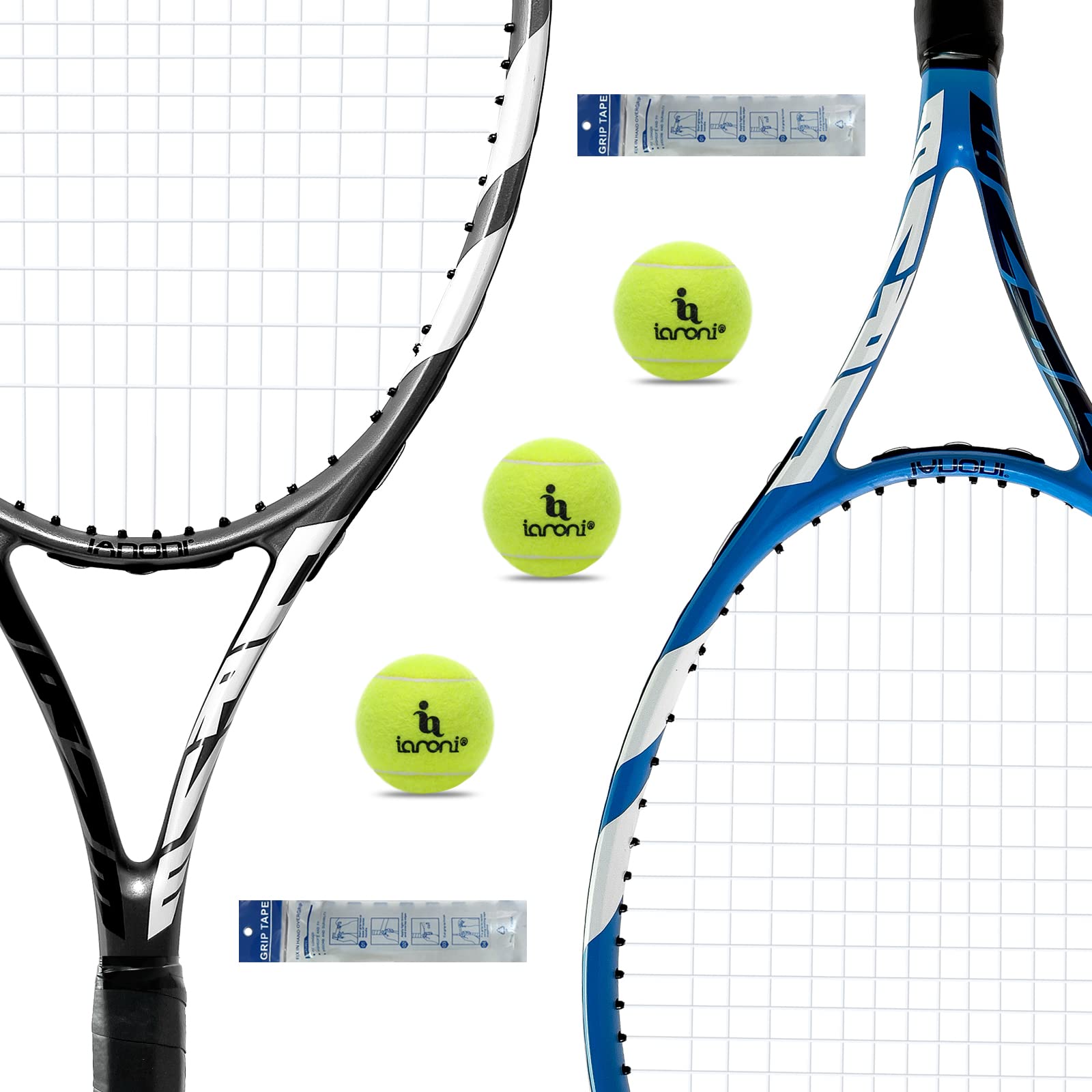 Two Grip Racket Mua Tennis Rackets for Adults, Pre-Strung 27 Inch Tennis Racquets-2 ...