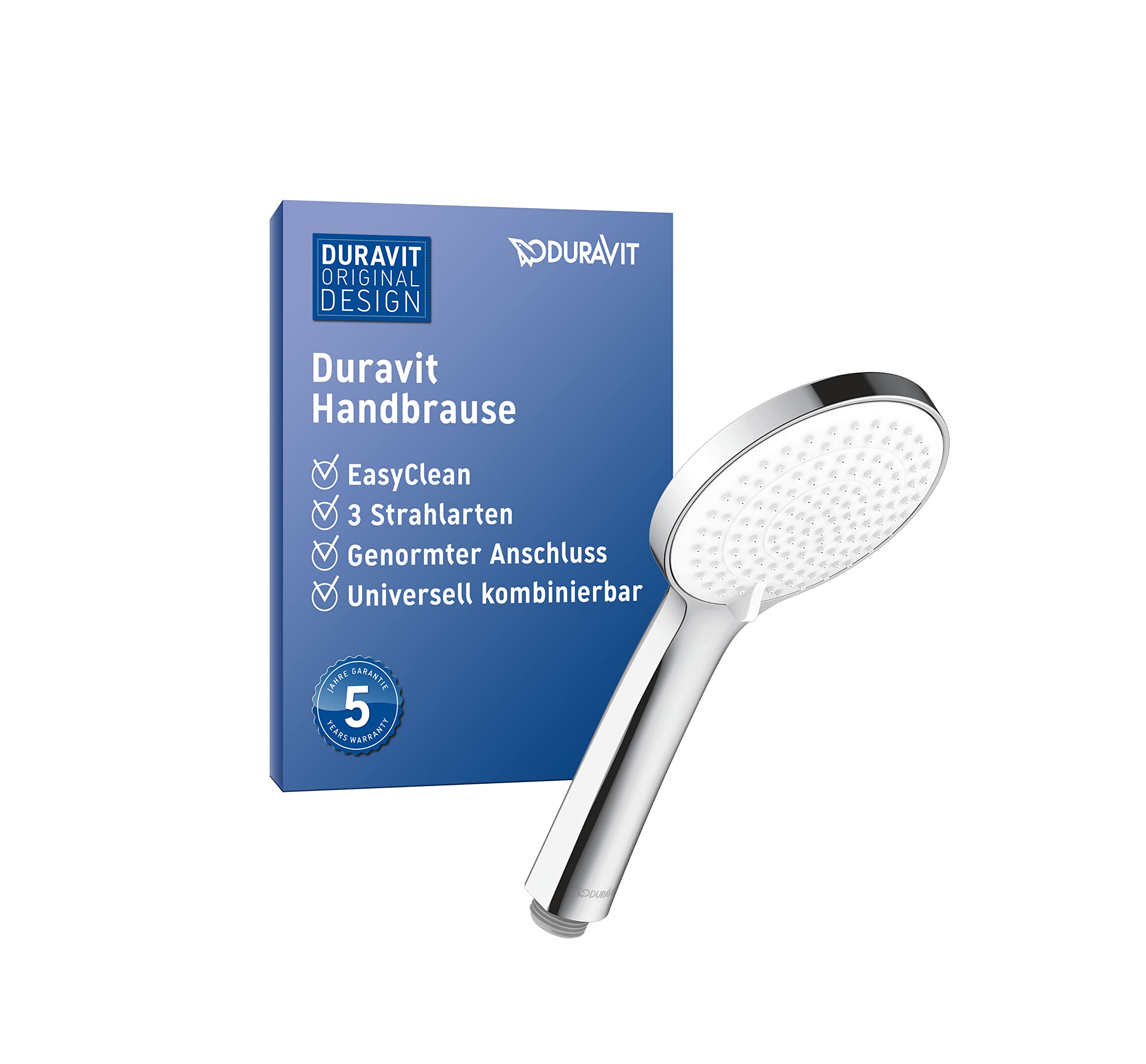 Duravit UV0650015010 Universal Shower Head, Chrome/White