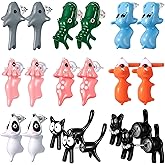 Huquary 9 Pairs Valentine Cute Animal Bite Earrings for Women Valentine Galentine Jewelry Gift Funny 3D Clay Animal Ears Stud