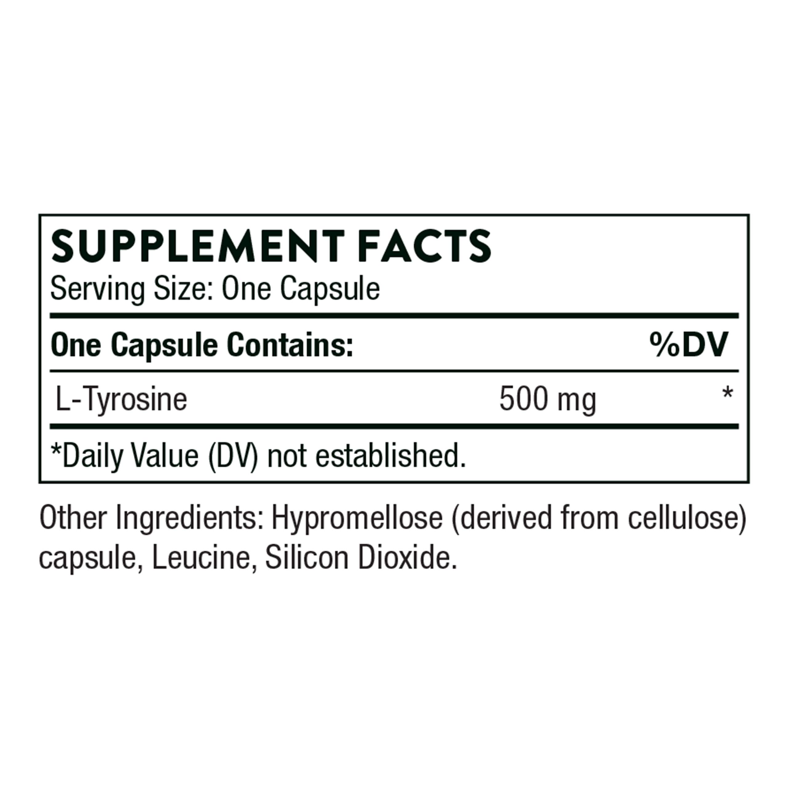 L-Tyrosine Supplement Facts