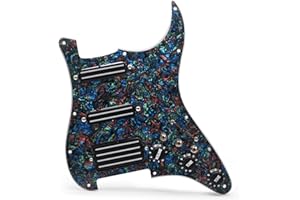 MAXCHEER SSH-Coil Splitting Electric Guitar Pickguard Two Mini Humbucker + ONE 4 Coil Pickup High Output-(9K/9K/18K) Loaded Prewired Scratchplate (Abalone Pearl, SSH)