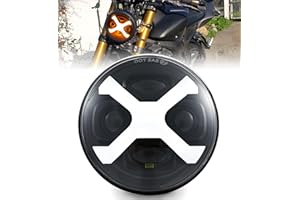 HENGTUAOTO 5-3/4 5.75" LED X-Style Motorcycle Headlight Yellow DRL Compatible with Sportster Iron 883 SuperLow XL883 XL1200,Softail Springer, Dyna Street Bob Low Rider