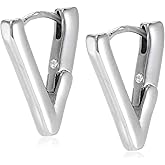 Vince Camuto Jewelry V Hinge Huggie Earrings Silver