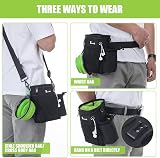 Pecute Large Dog Treat Pouch Bag with Water Bottle Holder Black view 4