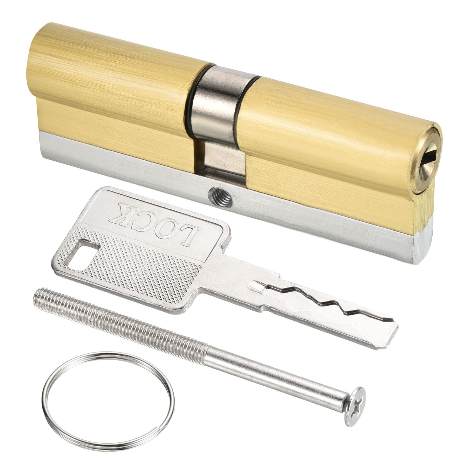 PATIKIL 45/45 (90mm Overall) European Double Lock Cylinder, Door Cylinder Lock with 8 Keys for Wooden Doors, Aluminum Doors