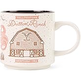 Silver Buffalo Yellowstone Dutton Ranch Ceramic Mug | Coffee Cup For Espresso, Tea, Cocoa | Holds 13 Ounces