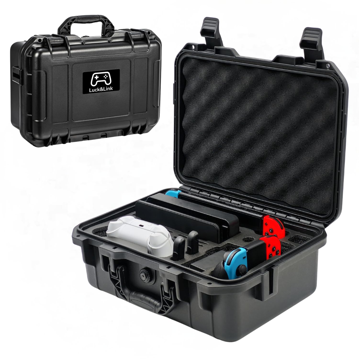 Photo 1 of Nintendo Switch Carrying Bag, Hard Professional Waterproof Switch Case for Switch, Controllers, Small Docking Station & Other Accessories AC Charger Storage Case, Large Capacity