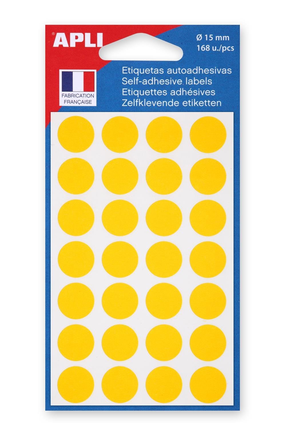 Agipa 111844 Coding Dots Round Diameter: 15 mm, Yellow