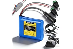 Mspalocell 12v Rechargeable Battery 3000 mAh with Charger Bare Leads Wire Replacement Compatible with 12V Devices RC Car/Boat