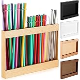 Qinyoung Wooden Straw Holder for Cabinet Door with Double Sided Adhesive Tape Tumbler Straw Organizer for Cupboard Reusable Tumbler Storage Container for Kitchen Counter(Wood Color)