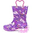 Outee Toddler Kids Adorable Lightwight Waterproof Rain Boots Light Up by Steps