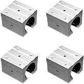 4pcs SBR20UU Aluminum Block 20mm Linear Motion Ball Bearing Slide Block Match for SBR20 20mm Linear Guide Rail