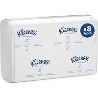 Kleenex Professional Universal Multifold Paper Towels, Bulk (02046), Absorbency Pockets, 9.2" x 9.4" Towel, White (150 Sheets