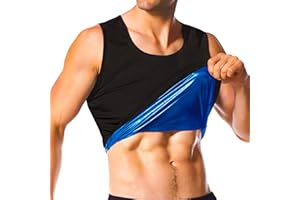 EVERFION Sauna Shirt for Men, Short Sleeve Sauna Suit, Sweat Body Shaper Mens Sauna Vest Gym Exercise Tank Top