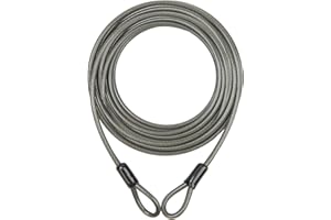 YUXLNJXEM 10ft Heavy-Duty Braided Steel Safety Cable – 5mm Vinyl Coated Security Wire for Bikes, Grills & Equipment