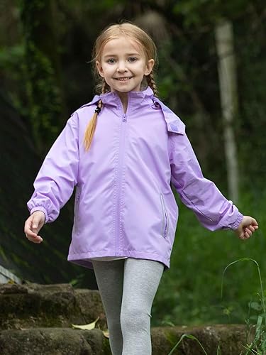 SaphiRose Kids Rain Jacket Waterproof Raincoat Mesh Lined Coat