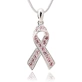 Spinningdaisy Breast Cancer Awareness Sleek Pink Ribbon Necklace