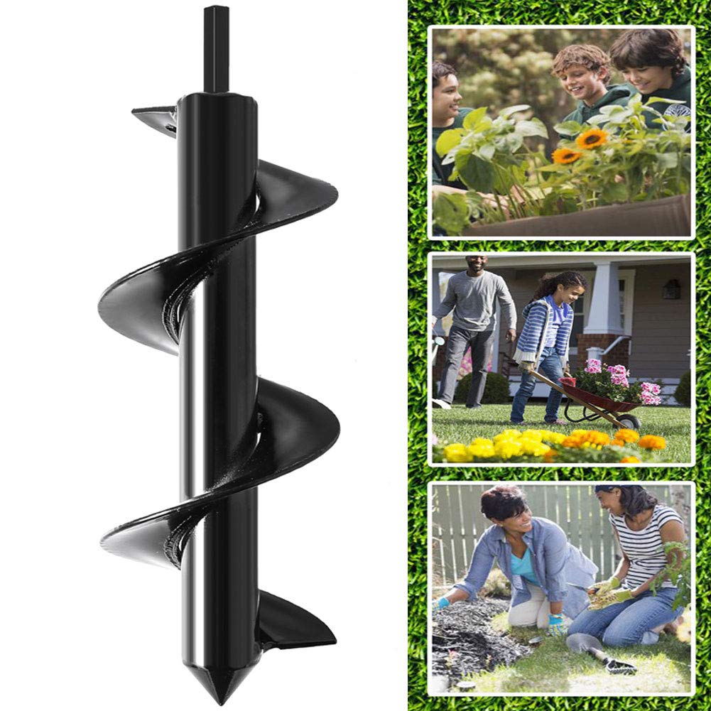 Feathernie Garden Auger Drill Bits 3.5" x 10" Non-Slip Spiral Hole Drill Digger- Bulb Planter Tool- Planting Auger for Drill for Hex Drive Drill - Planting Bedding Bulbs Seedlings: Industrial & Scientific
