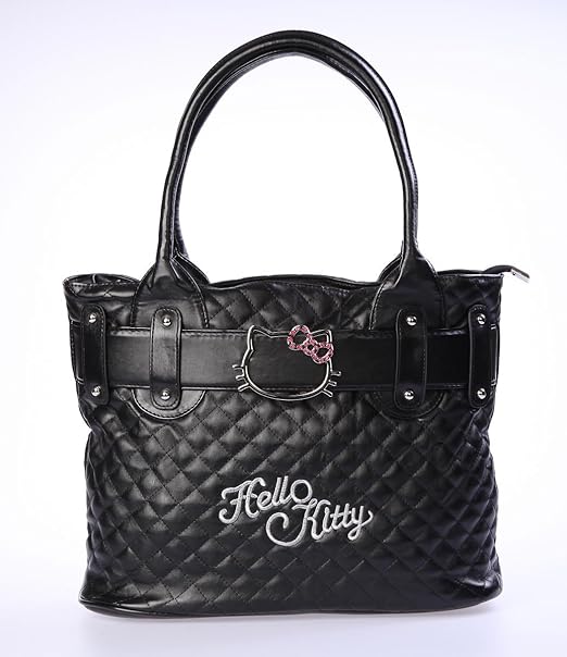 Hello Kitty Handbag Tote Shopping Hand Bag Black Travel
