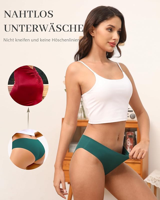Seamless Unterwäsche Damen, 6er Pack Unsichtbare Hipster Slips — Foto 7 von 7