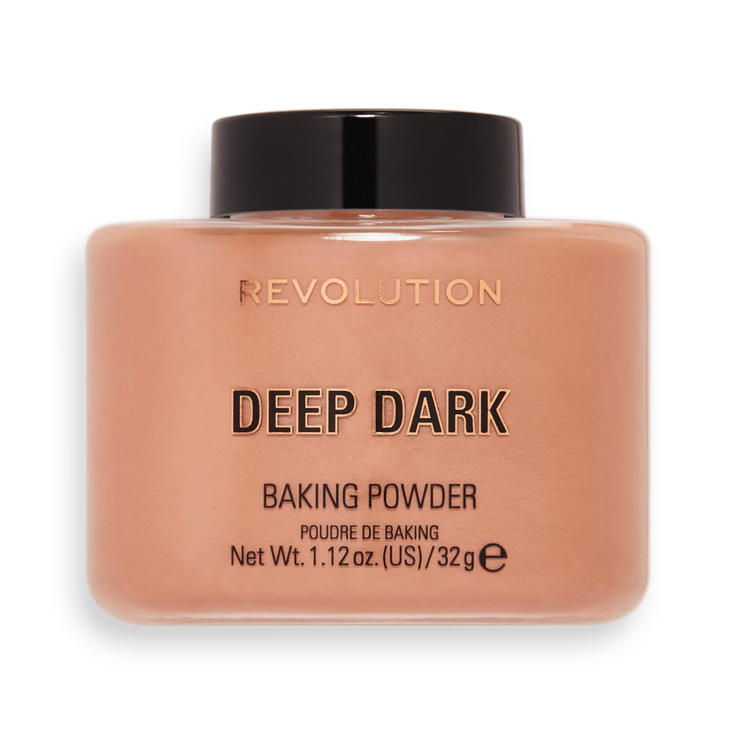Revolution Beauty London, Loose Baking Powder, Prolongs Makeup Wear, Setting Deep Dark, For Dark Skin tones, 32g