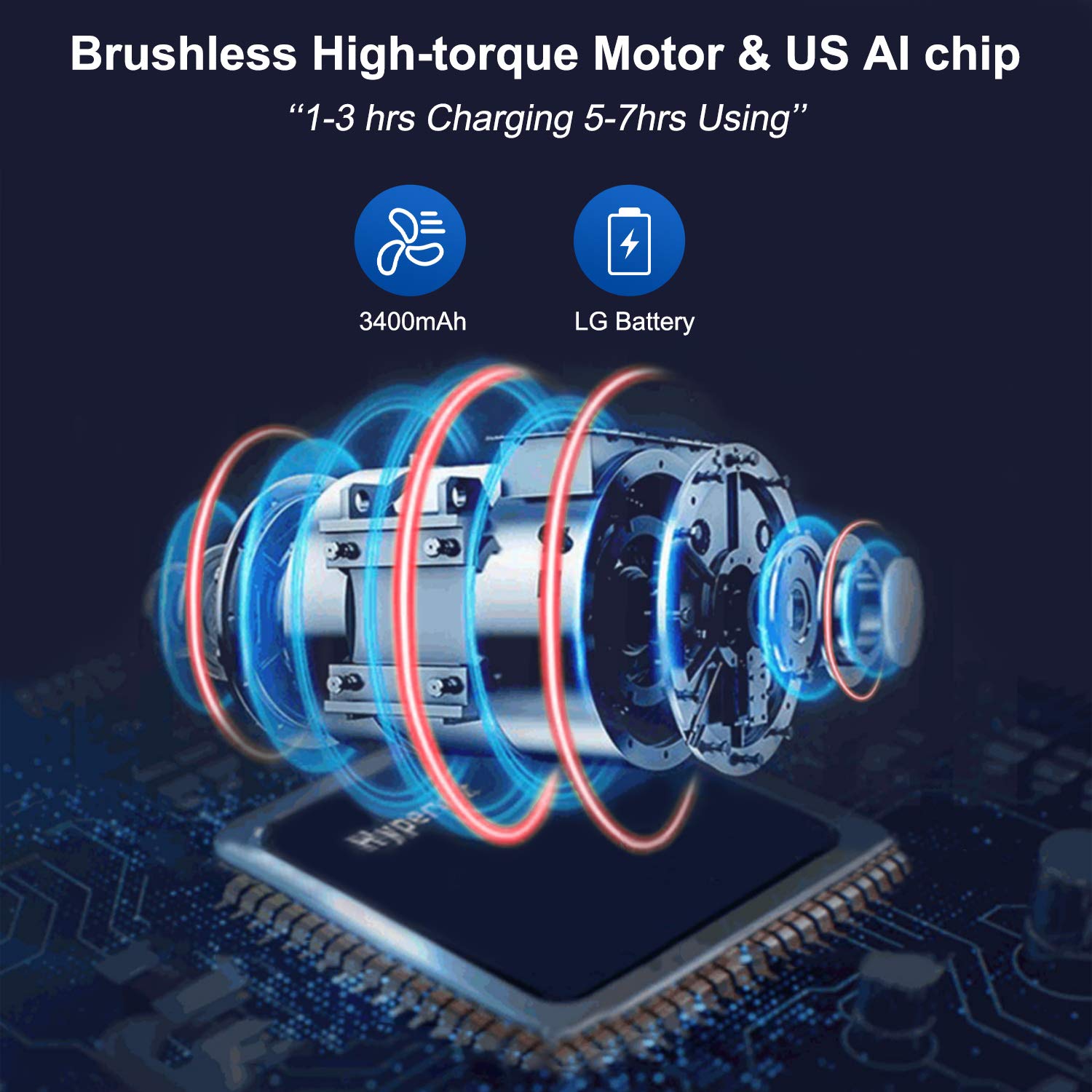 ChampionGun Super Quiet Massage Gun Deep Tissue Percussion Muscle Massager for Pain Relief, Handheld Vibration Cordless Body Massage Device with 6 Massage Heads & Portable Case (Black)